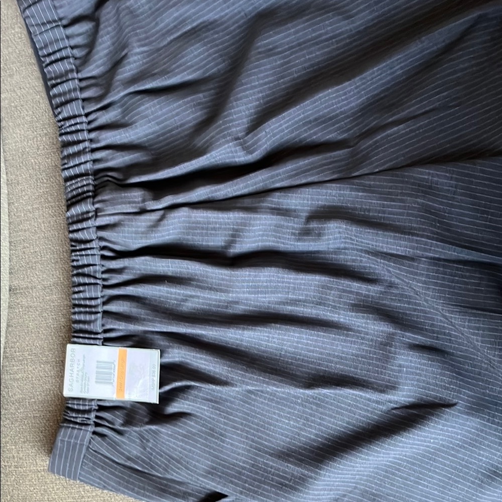 Sag Harbor Gray and White Pinstriped Cropped Pants - Picture 12 of 12